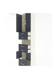 Arges Dolap 4 Raflı 5 Çekmeceli 4 Kapaklı 60x30x243 Aytaşı-Antrasit