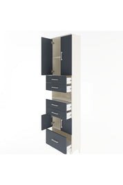 Arges Dolap 4 Raflı 5 Çekmeceli 4 Kapaklı 60x30x243 Aytaşı-Antrasit