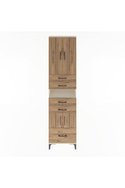 Arges Dolap 4 Raflı 5 Çekmeceli 4 Kapaklı 60x30x243 Aytaşı-Çam