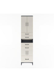 Arges Dolap 4 Raflı 5 Çekmeceli 4 Kapaklı 60x30x243 Antrasit-Aytaşı