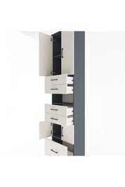 Arges Dolap 4 Raflı 5 Çekmeceli 4 Kapaklı 60x30x243 Antrasit-Aytaşı