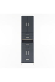 Arges Dolap 4 Raflı 5 Çekmeceli 4 Kapaklı 60x30x243 Antrasit-Antrasit