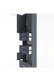 Arges Dolap 4 Raflı 5 Çekmeceli 4 Kapaklı 60x30x243 Antrasit-Antrasit