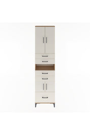 Arges Dolap 4 Raflı 5 Çekmeceli 4 Kapaklı 60x30x243 Çam-Aytaşı