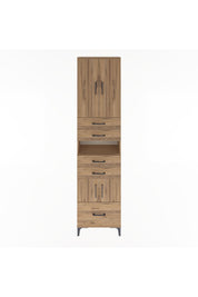 Arges Dolap 4 Raflı 5 Çekmeceli 4 Kapaklı 60x30x243 Çam-Çam