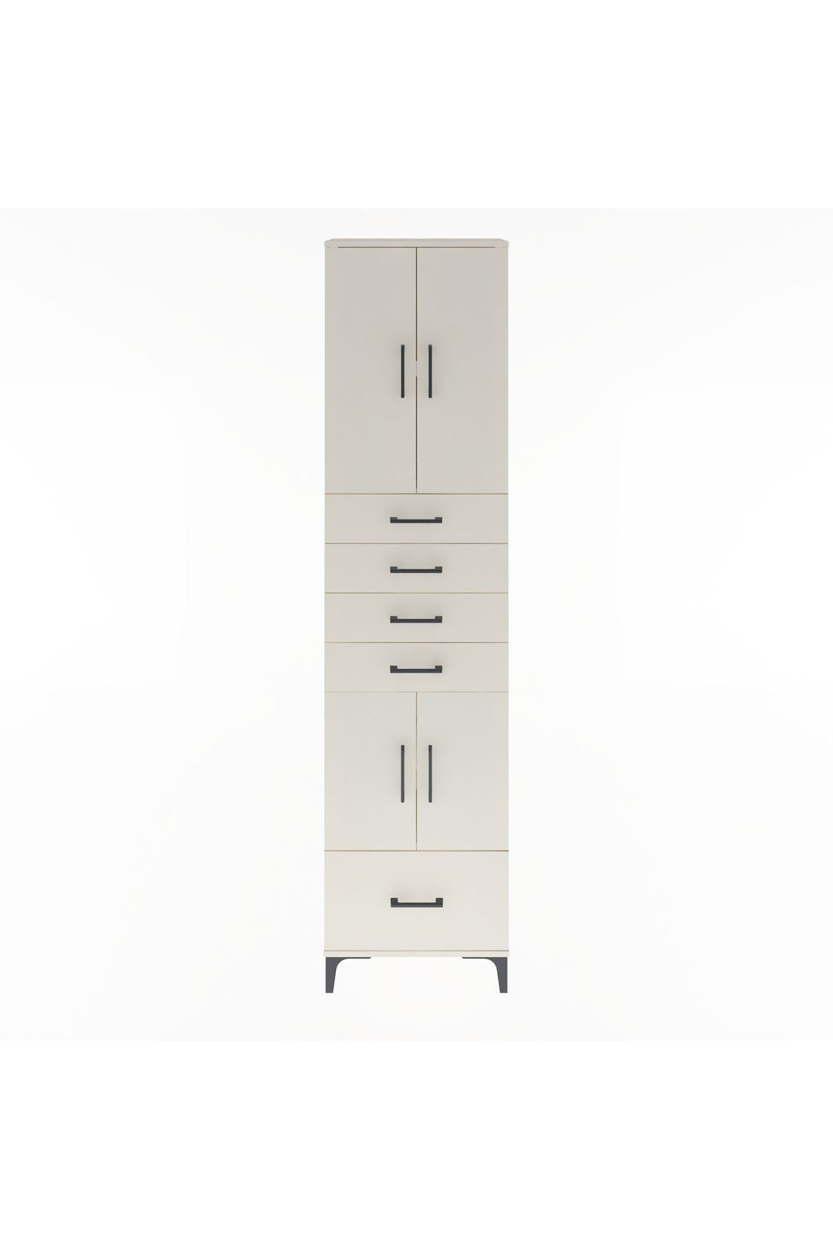 Arges Dolap 4 Raflı 5 Çekmeceli 4 Kapaklı 60x30x243 Aytaşı-Aytaşı