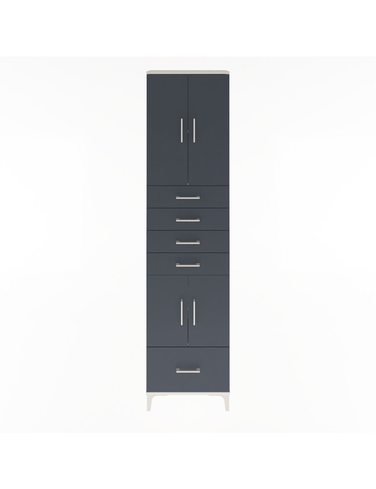 Arges Dolap 4 Raflı 5 Çekmeceli 4 Kapaklı 60x30x243 Aytaşı-Antrasit
