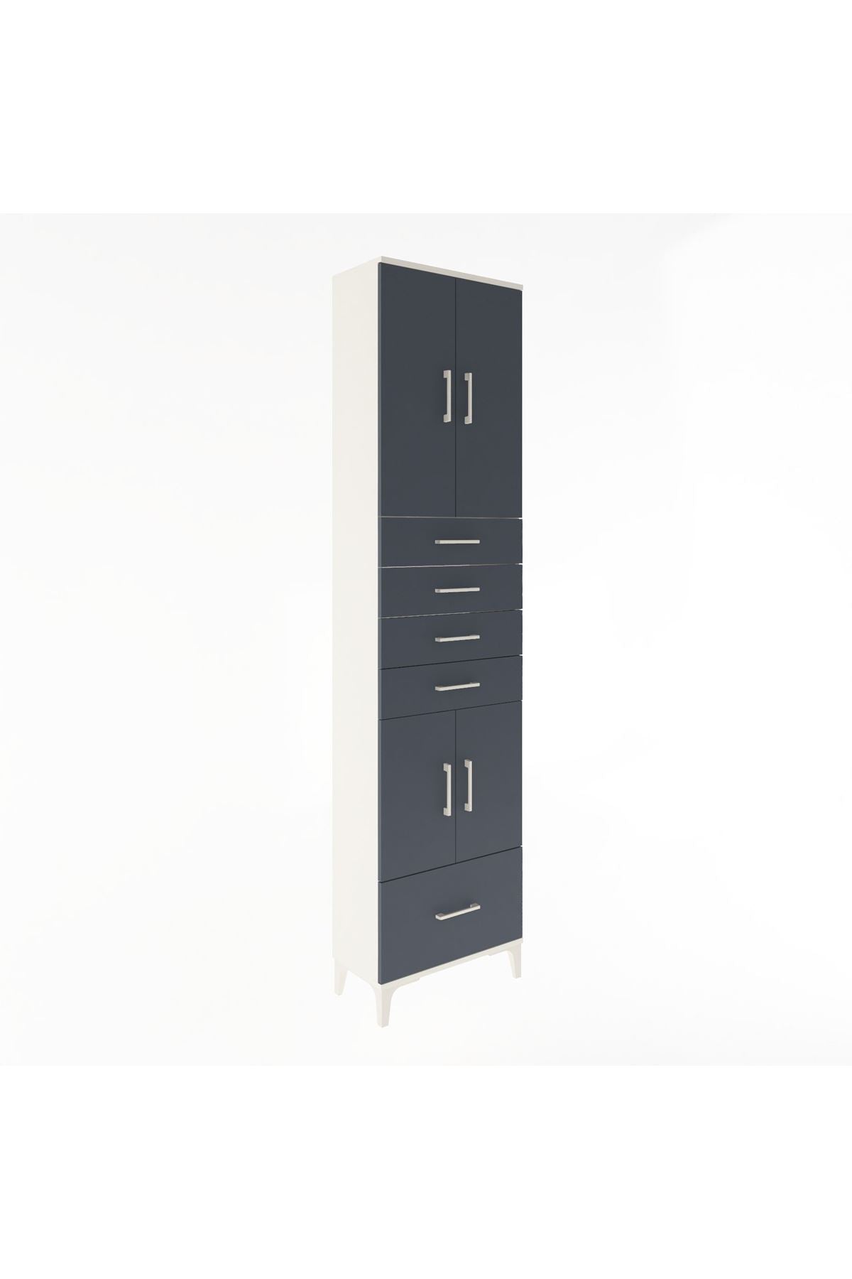 Arges Dolap 4 Raflı 5 Çekmeceli 4 Kapaklı 60x30x243 - S32M016V2A