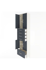 Arges Dolap 4 Raflı 5 Çekmeceli 4 Kapaklı 60x30x243 Aytaşı-Antrasit