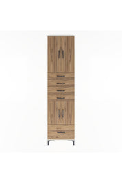 Arges Dolap 4 Raflı 5 Çekmeceli 4 Kapaklı 60x30x243 Aytaşı-Çam