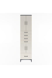 Arges Dolap 4 Raflı 5 Çekmeceli 4 Kapaklı 60x30x243 Antrasit-Aytaşı