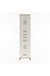 Arges Dolap 4 Raflı 5 Çekmeceli 4 Kapaklı 60x30x243 Çam-Aytaşı