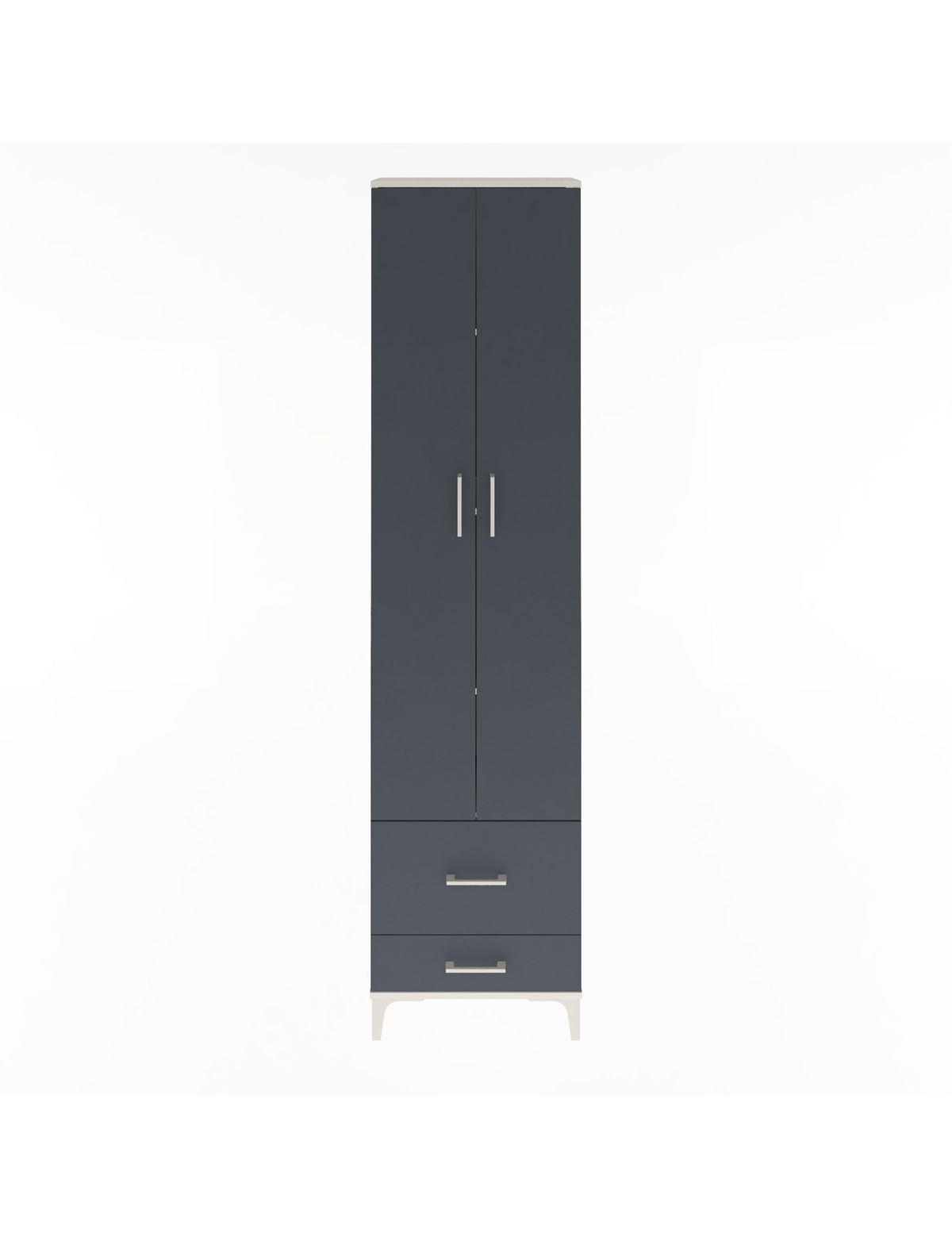 Arges Dolap 4 Raflı 2 Çekmeceli 2 Kapaklı 60x30x243 Aytaşı-Antrasit