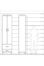 Arges Dolap 4 Raflı 2 Çekmeceli 2 Kapaklı 60x30x243 Aytaşı-Antrasit