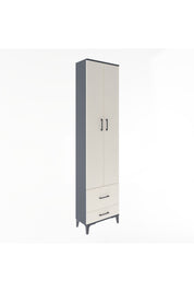 Arges Dolap 4 Raflı 2 Çekmeceli 2 Kapaklı 60x30x243 Antrasit-Aytaşı