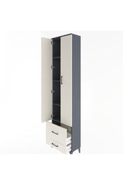 Arges Dolap 4 Raflı 2 Çekmeceli 2 Kapaklı 60x30x243 Antrasit-Aytaşı