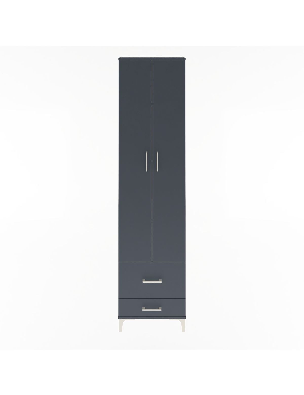 Arges Dolap 4 Raflı 2 Çekmeceli 2 Kapaklı 60x30x243 Antrasit-Antrasit