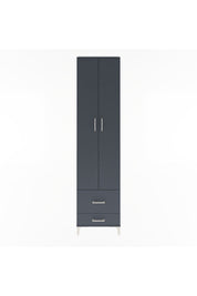 Arges Dolap 4 Raflı 2 Çekmeceli 2 Kapaklı 60x30x243 Antrasit-Antrasit