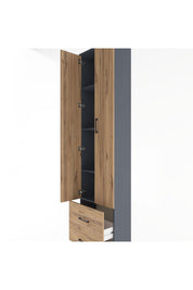 Arges Dolap 4 Raflı 2 Çekmeceli 2 Kapaklı 60x30x243 Antrasit-Çam