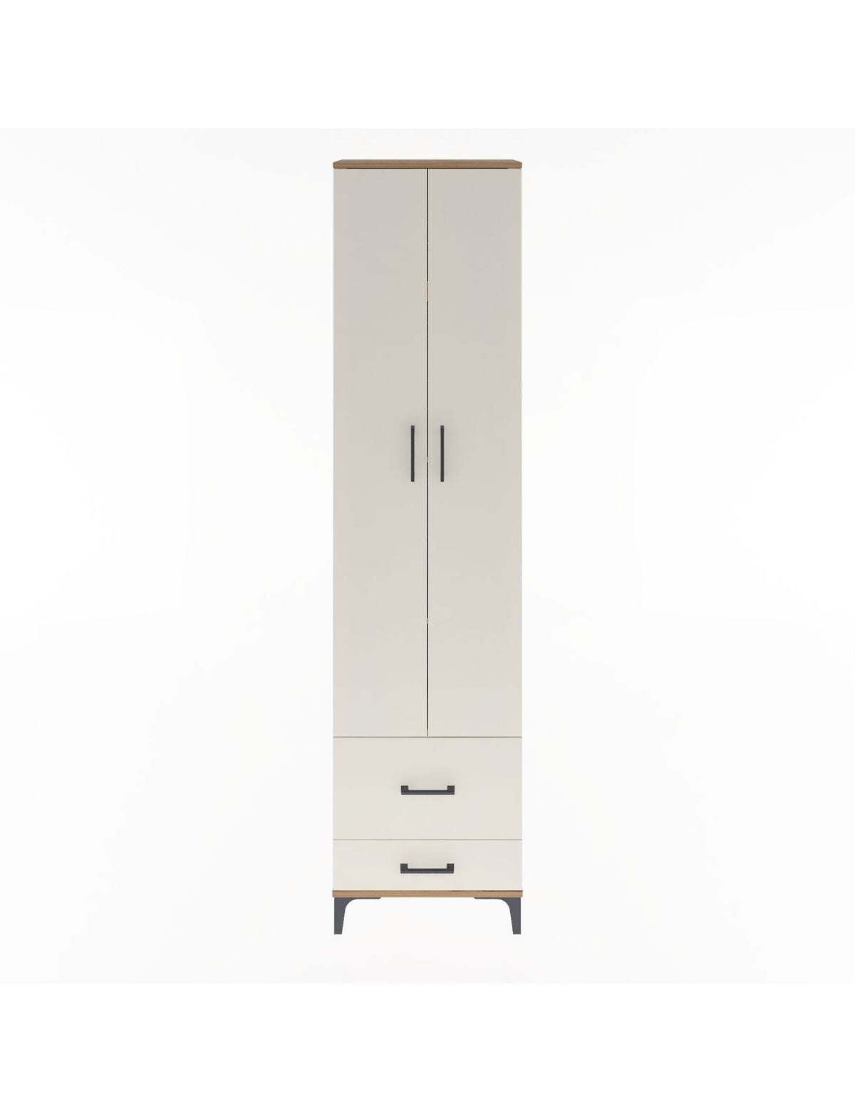 Arges Dolap 4 Raflı 2 Çekmeceli 2 Kapaklı 60x30x243 Çam-Aytaşı