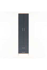Arges Dolap 4 Raflı 2 Çekmeceli 2 Kapaklı 60x30x243 Çam-Antrasit