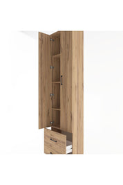 Arges Dolap 4 Raflı 2 Çekmeceli 2 Kapaklı 60x30x243 Çam-Çam