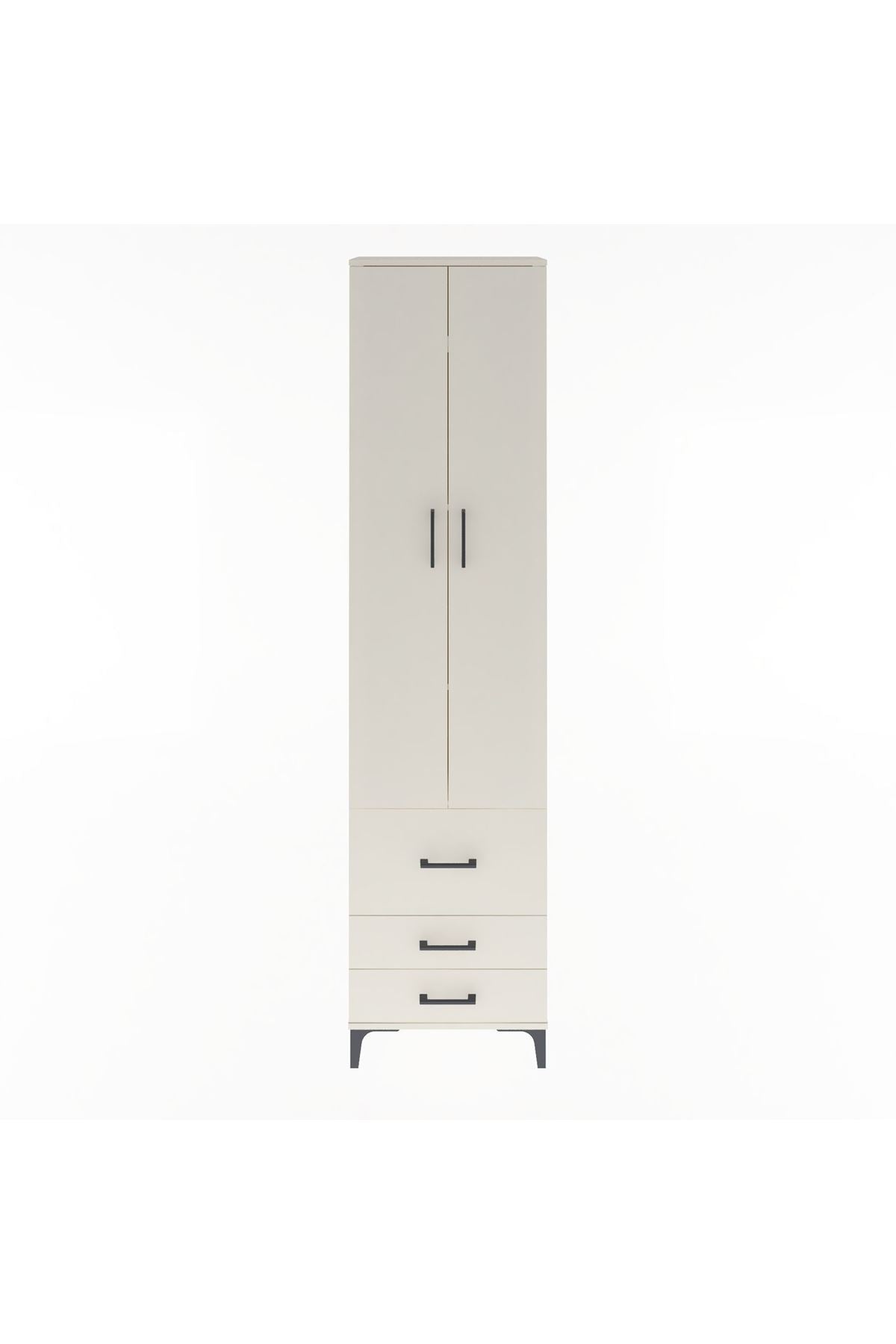 Arges Dolap 4 Raflı 3 Çekmeceli 2 Kapaklı 60x30x243 Aytaşı-Aytaşı