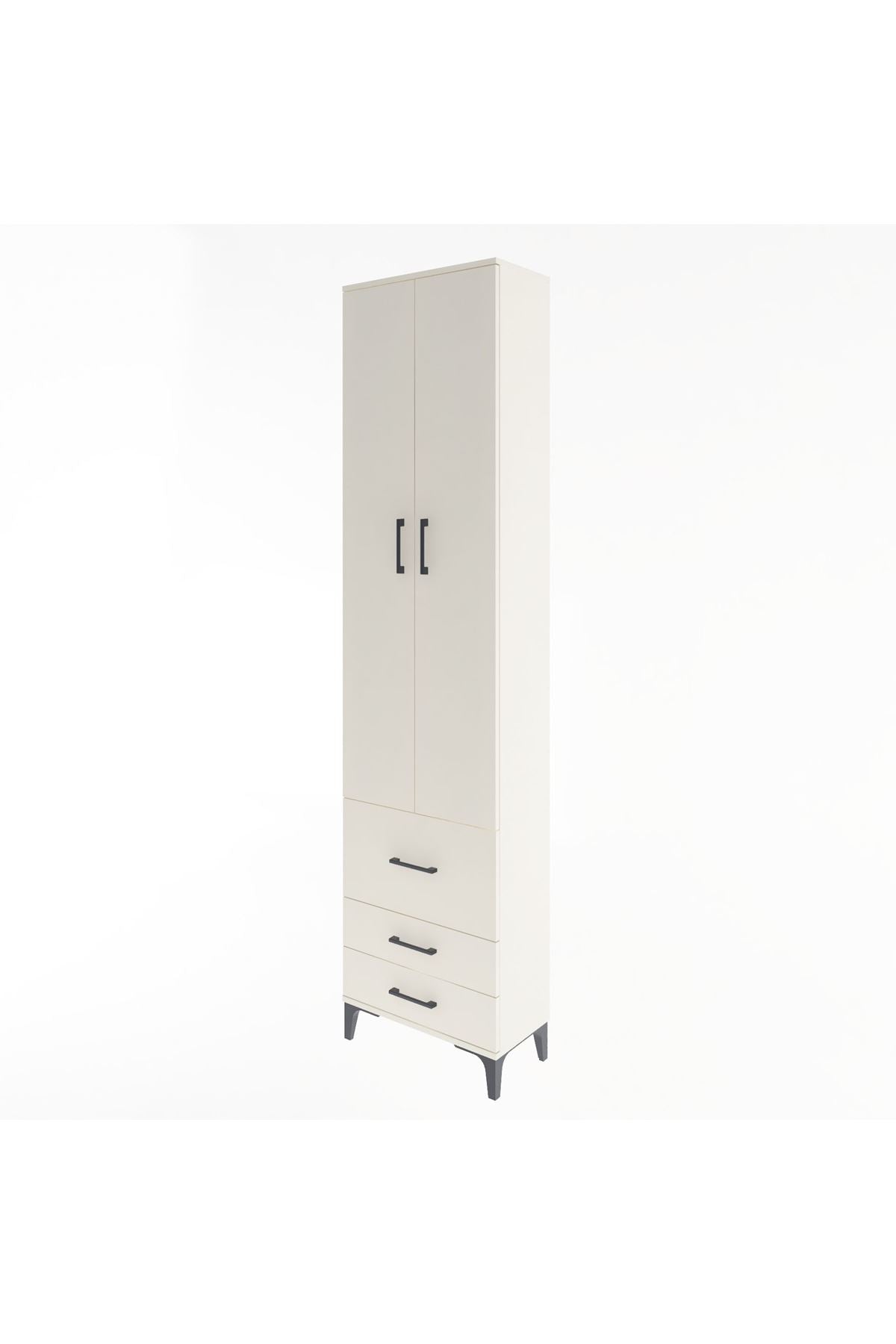 Arges Dolap 4 Raflı 3 Çekmeceli 2 Kapaklı 60x30x243 Aytaşı-Aytaşı