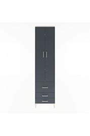 Arges Dolap 4 Raflı 3 Çekmeceli 2 Kapaklı 60x30x243 Aytaşı-Antrasit