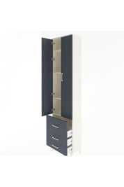 Arges Dolap 4 Raflı 3 Çekmeceli 2 Kapaklı 60x30x243 Aytaşı-Antrasit