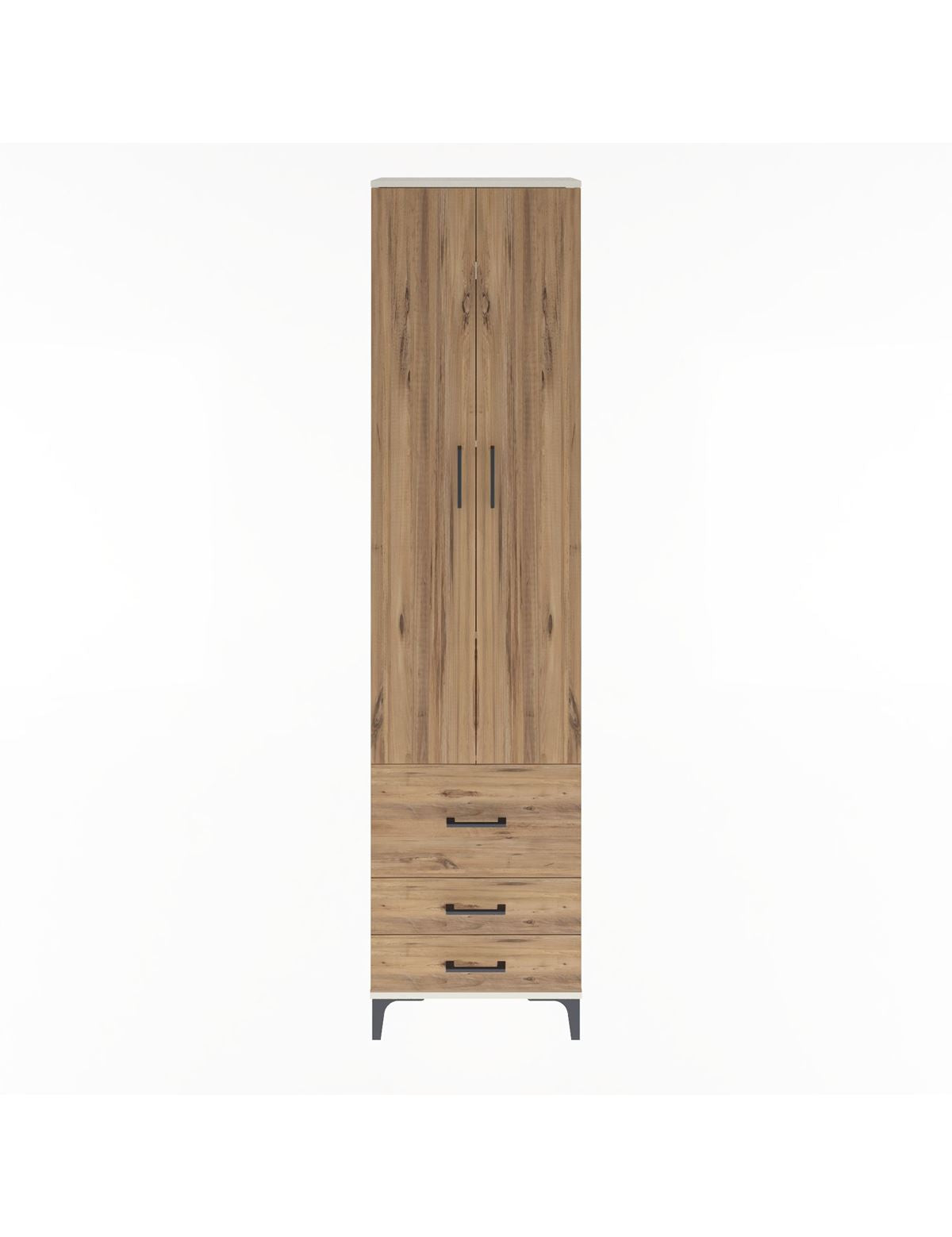 Arges Dolap 4 Raflı 3 Çekmeceli 2 Kapaklı 60x30x243 Aytaşı-Çam