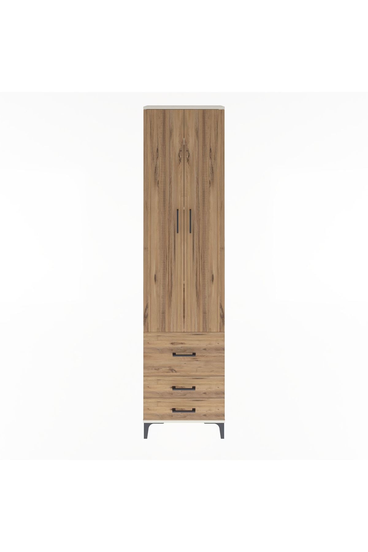 Arges Dolap 4 Raflı 3 Çekmeceli 2 Kapaklı 60x30x243 Aytaşı-Çam