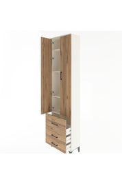 Arges Dolap 4 Raflı 3 Çekmeceli 2 Kapaklı 60x30x243 Aytaşı-Çam
