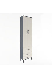 Arges Dolap 4 Raflı 3 Çekmeceli 2 Kapaklı 60x30x243 Antrasit-Aytaşı
