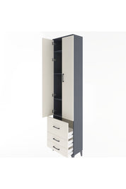 Arges Dolap 4 Raflı 3 Çekmeceli 2 Kapaklı 60x30x243 Antrasit-Aytaşı