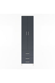 Arges Dolap 4 Raflı 3 Çekmeceli 2 Kapaklı 60x30x243 Antrasit-Antrasit