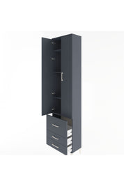 Arges Dolap 4 Raflı 3 Çekmeceli 2 Kapaklı 60x30x243 Antrasit-Antrasit