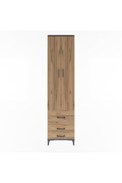 Arges Dolap 4 Raflı 3 Çekmeceli 2 Kapaklı 60x30x243 Antrasit-Çam