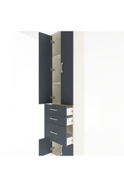 Arges Dolap 3 Raflı 3 Çekmeceli 4 Kapaklı 60x30x243 Aytaşı-Antrasit