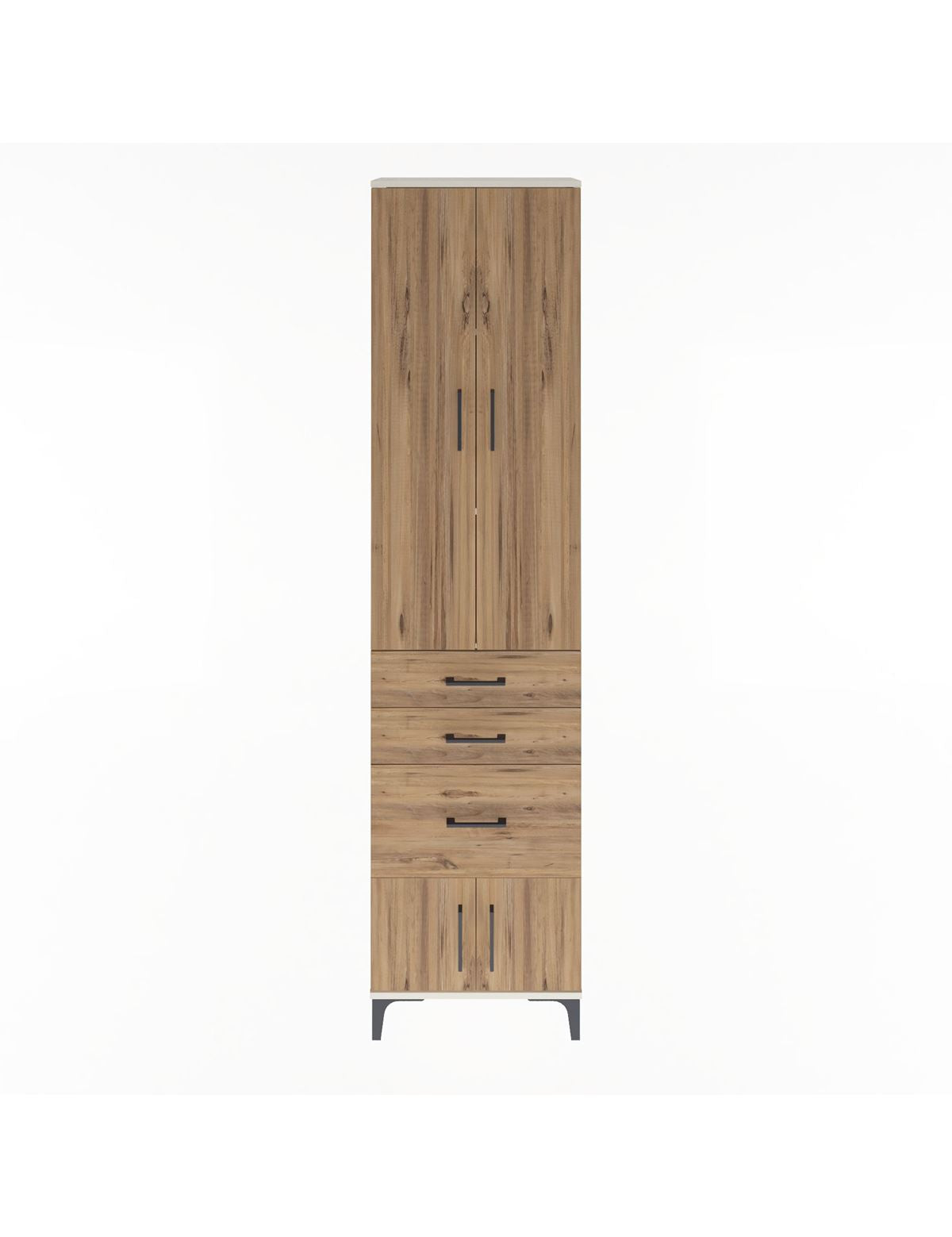 Arges Dolap 3 Raflı 3 Çekmeceli 4 Kapaklı 60x30x243 Aytaşı-Çam