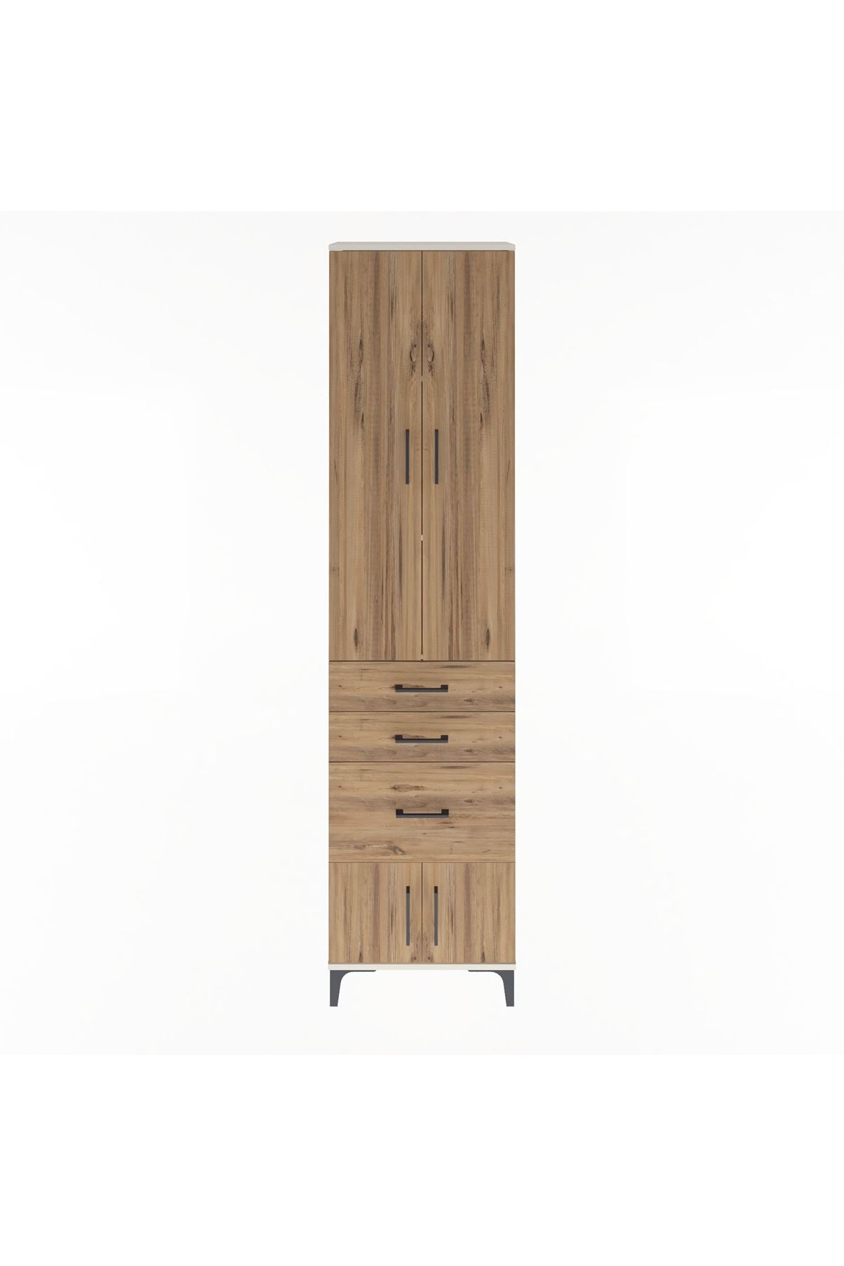 Arges Dolap 3 Raflı 3 Çekmeceli 4 Kapaklı 60x30x243 Aytaşı-Çam