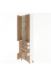 Arges Dolap 3 Raflı 3 Çekmeceli 4 Kapaklı 60x30x243 Aytaşı-Çam