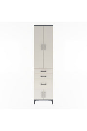 Arges Dolap 3 Raflı 3 Çekmeceli 4 Kapaklı 60x30x243 Antrasit-Aytaşı