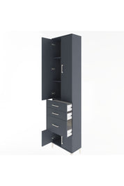 Arges Dolap 3 Raflı 3 Çekmeceli 4 Kapaklı 60x30x243 Antrasit-Antrasit