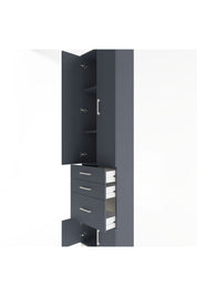 Arges Dolap 3 Raflı 3 Çekmeceli 4 Kapaklı 60x30x243 Antrasit-Antrasit