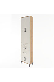 Arges Dolap 3 Raflı 3 Çekmeceli 4 Kapaklı 60x30x243 Çam-Aytaşı