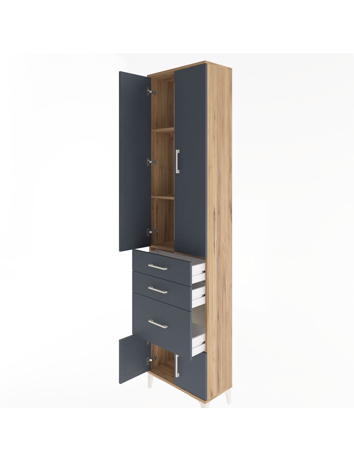Arges Dolap 3 Raflı 3 Çekmeceli 4 Kapaklı 60x30x243 - S32M019V8A