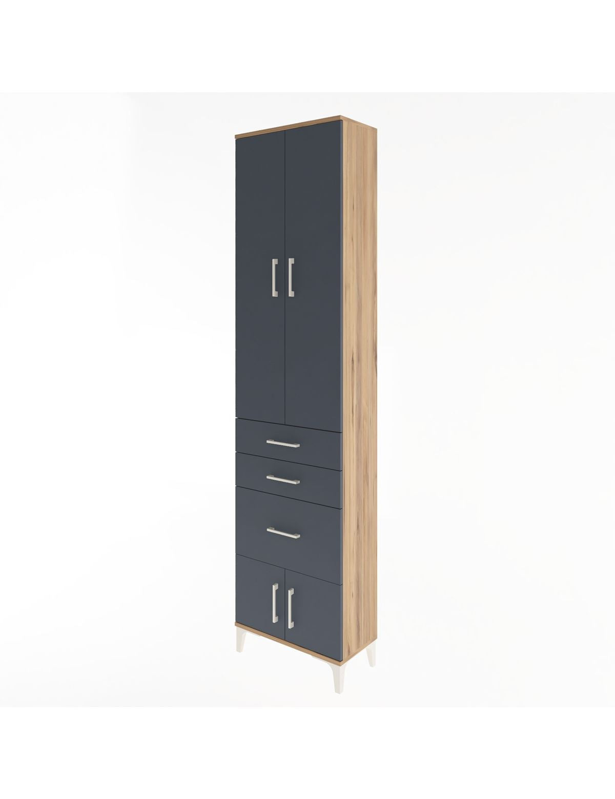 Arges Dolap 3 Raflı 3 Çekmeceli 4 Kapaklı 60x30x243 - S32M019V8A