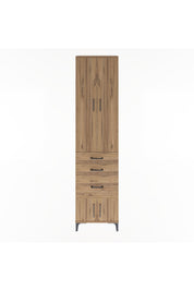 Arges Dolap 3 Raflı 3 Çekmeceli 4 Kapaklı 60x30x243 Çam-Çam