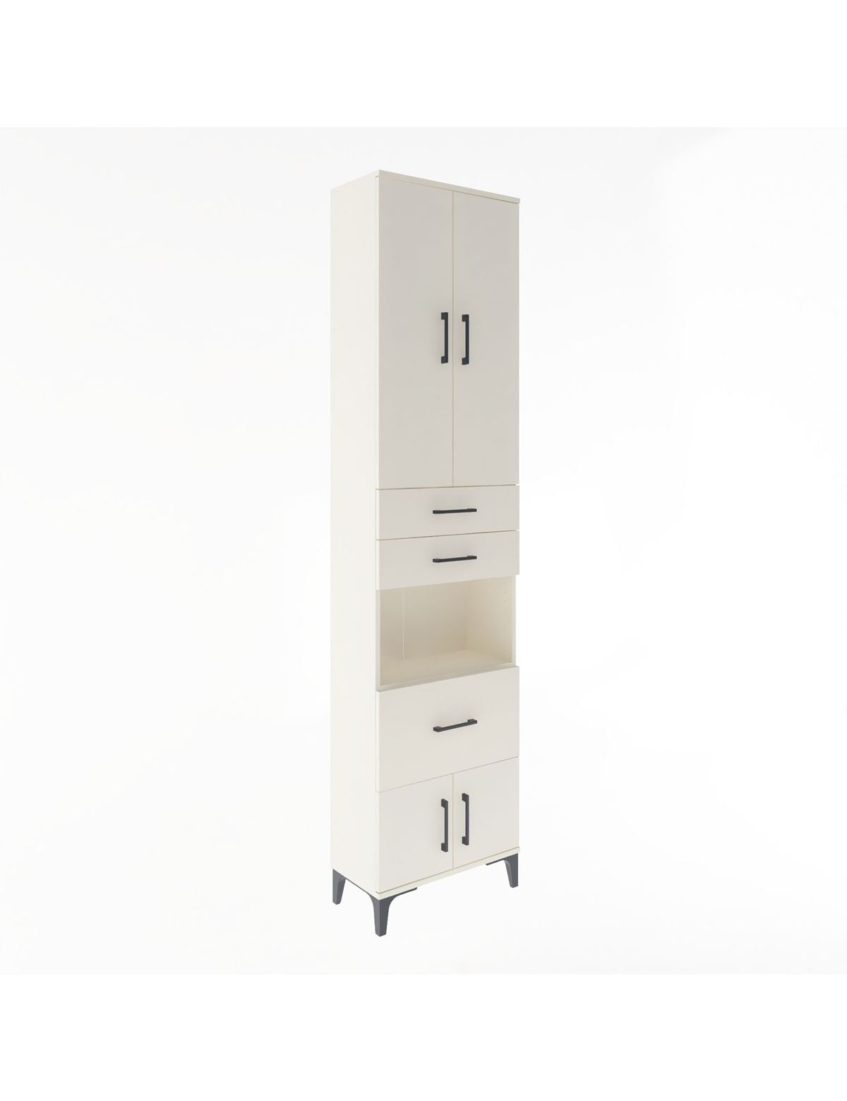 Arges Dolap 4 Raflı 3 Çekmeceli 2 Kapaklı 60x30x243 Aytaşı-Aytaşı